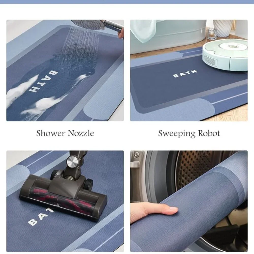 New Bath Mat Rug Long Non Slip Super Absorbent Bathroom Runner Stain Resistant
